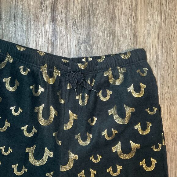 True Religion‎ Pajamas Adult AOP Horseshoe Fleece Loungewear Mens Black Size XL - Picture 2 of 5